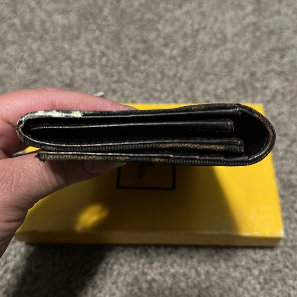 Authentic Fendi Zucca FF Coated Canvas Continental Wallet Tobacco Moro - Picture 10 of 14